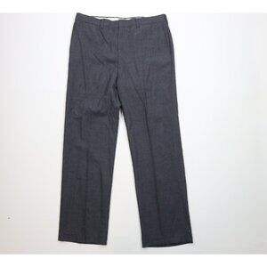 Vtg 90s Streetwear Mens 36x32 Worsted Wool Blend Wide Leg Chino Pants Gray USA